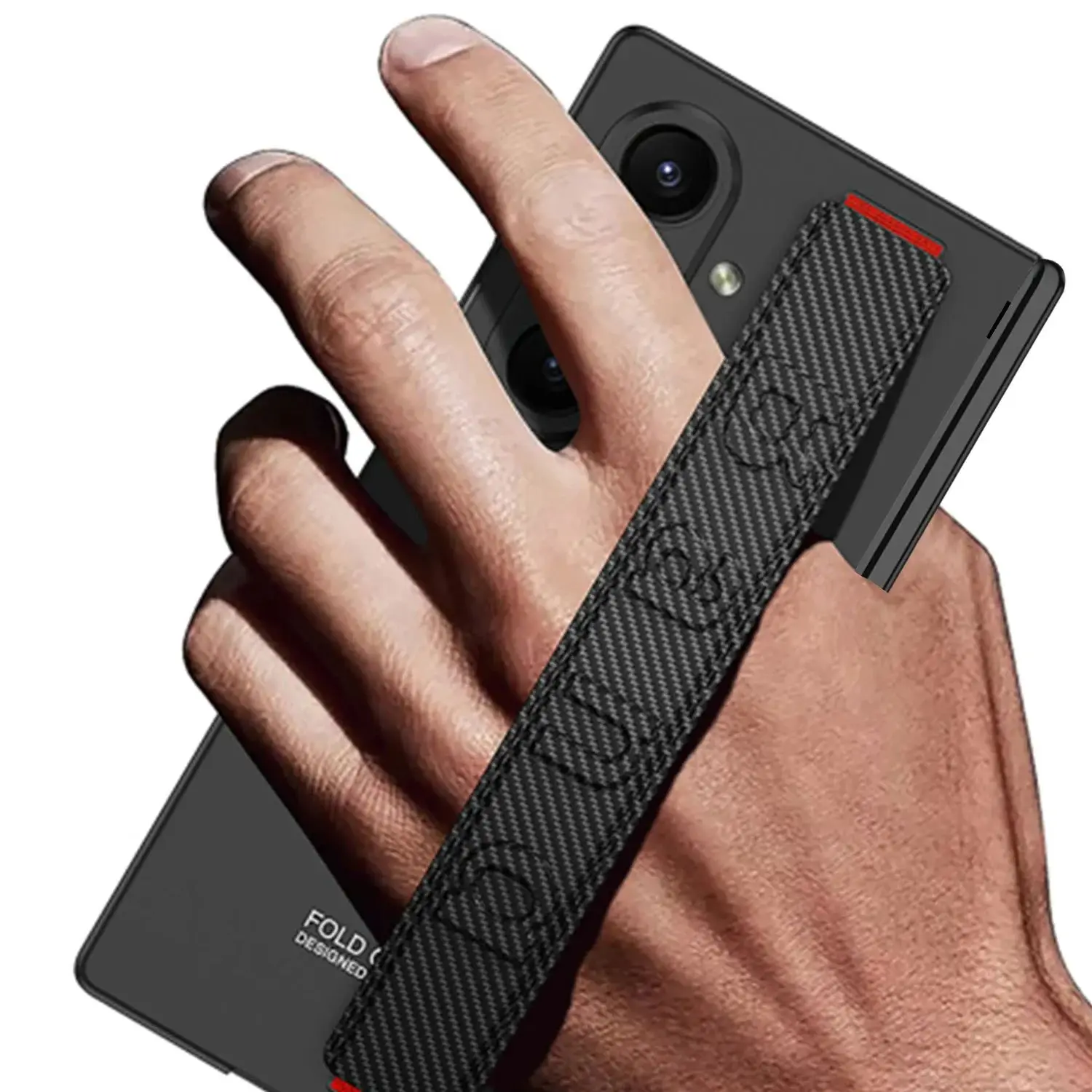 For Samsung Galaxy Z Fold 7 Case Luxury Ultra-thin Matte Wristband Magnetic Folding Hinge Bracket with Tempered Film Hard Cover