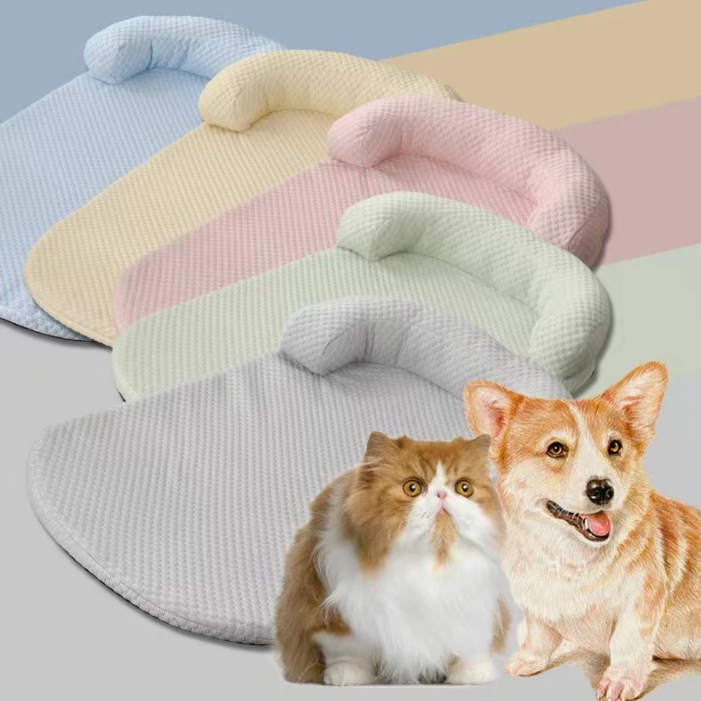 

Летний охлаждающий коврик для домашних животных, моющийся коврик для кровати для собак, дышащий крутой спальный коврик для котят, щенков, съемная кровать для кошек, аксессуары для собак