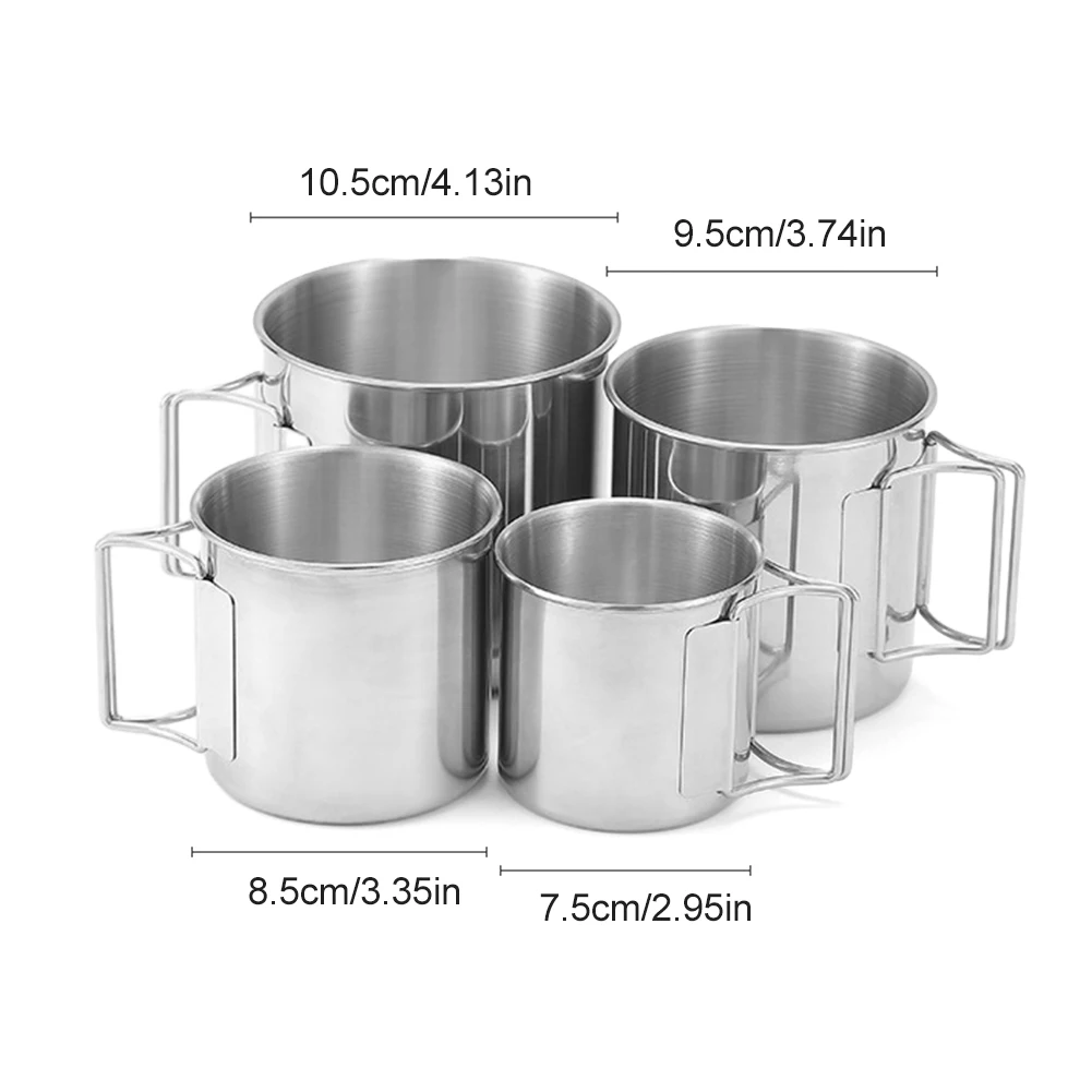 

Кемпинговая кружка со складной ручкой, кружка для чая, пива, кофе, легкая портативная чашка для кемпинга из нержавеющей стали для кемпинга, пешего туризма