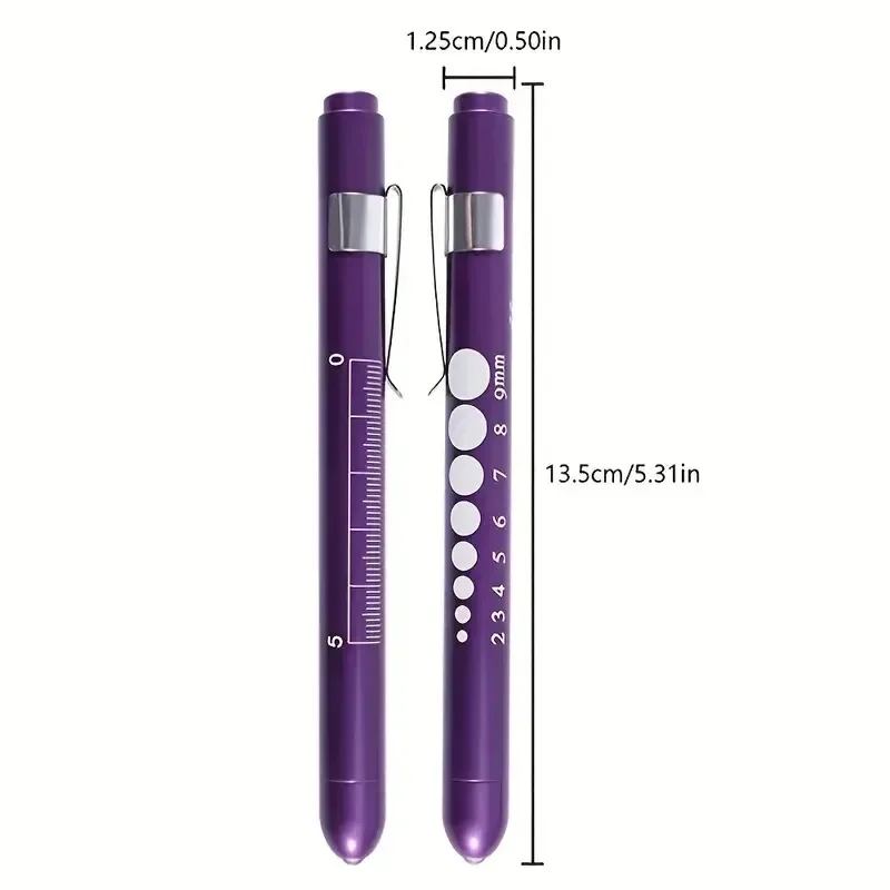 1pc Purple Aluminum Alloy Pen Light LED Flashlight - White Light (Battery Not Included)