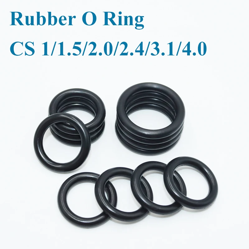 100/lot Rubber O Ring CS 1/1.5/2.0/2.4/3.1/4mm Sealing Gaskets NBR Oring Plumbing Car Oil Resistant High Temperature Seal Washer