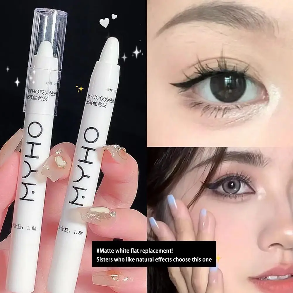 Matte Eyeshadow Stick White Eyeliner Shimmer Silver Highlighter Pen Diamond Highlight Stick Flash Face Brightening Pencil