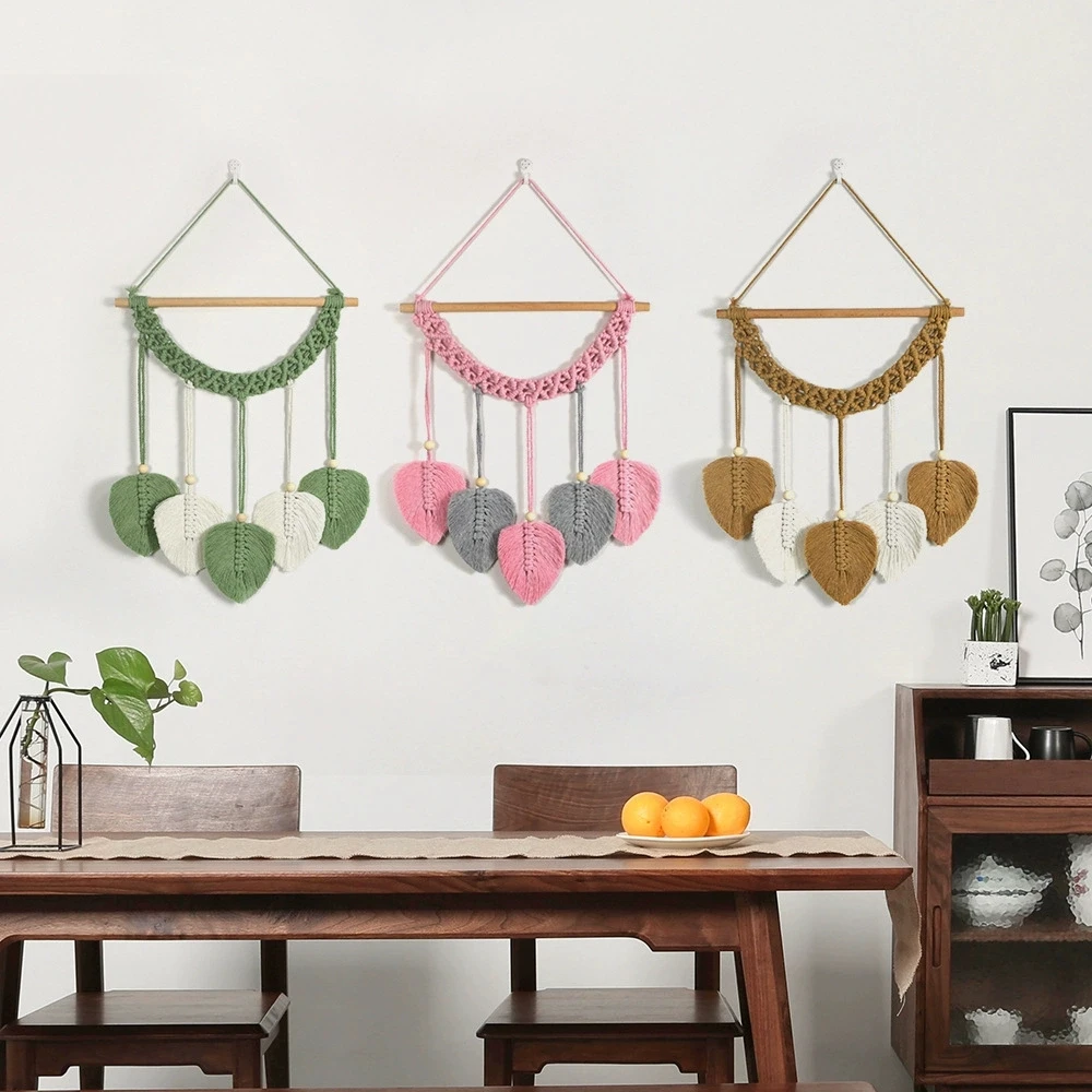Macrame Boho Decoration Tapestry Wall Hanging Dream Catcher Hand-Woven Home Decor Nordic Art Tassel Apartment Dorm Room INS