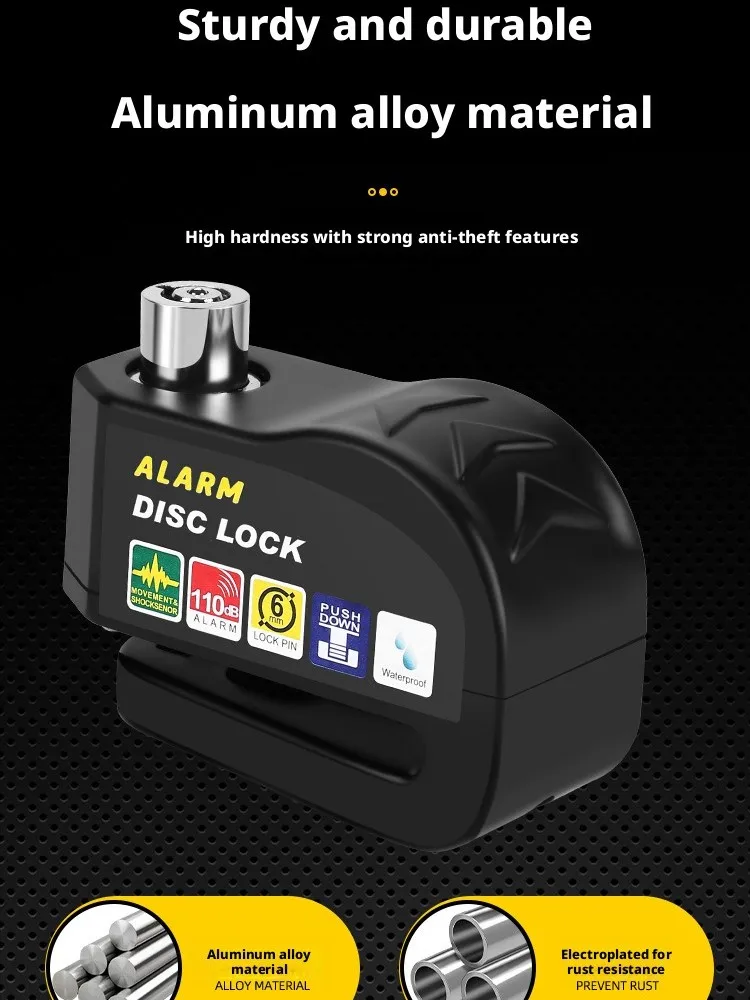 AliExpress NONE Bicycle Electric Bike Scooter Cycling Security Equipment Aluminum Alloy Motorcycle Disc Brake Lock with Alarm Anti Theft Lock
