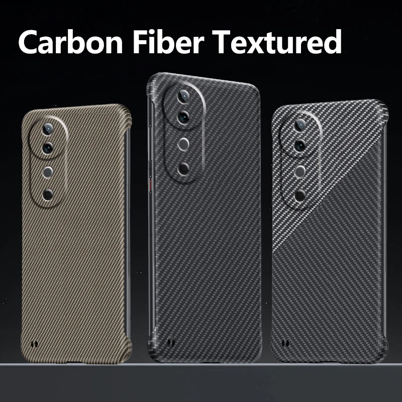 

Carbon Fiber Case for VIVO S19 Pro Texture Pattern Frameless Ultra Light and Weight All-inclusive Lens Phone Back Cover