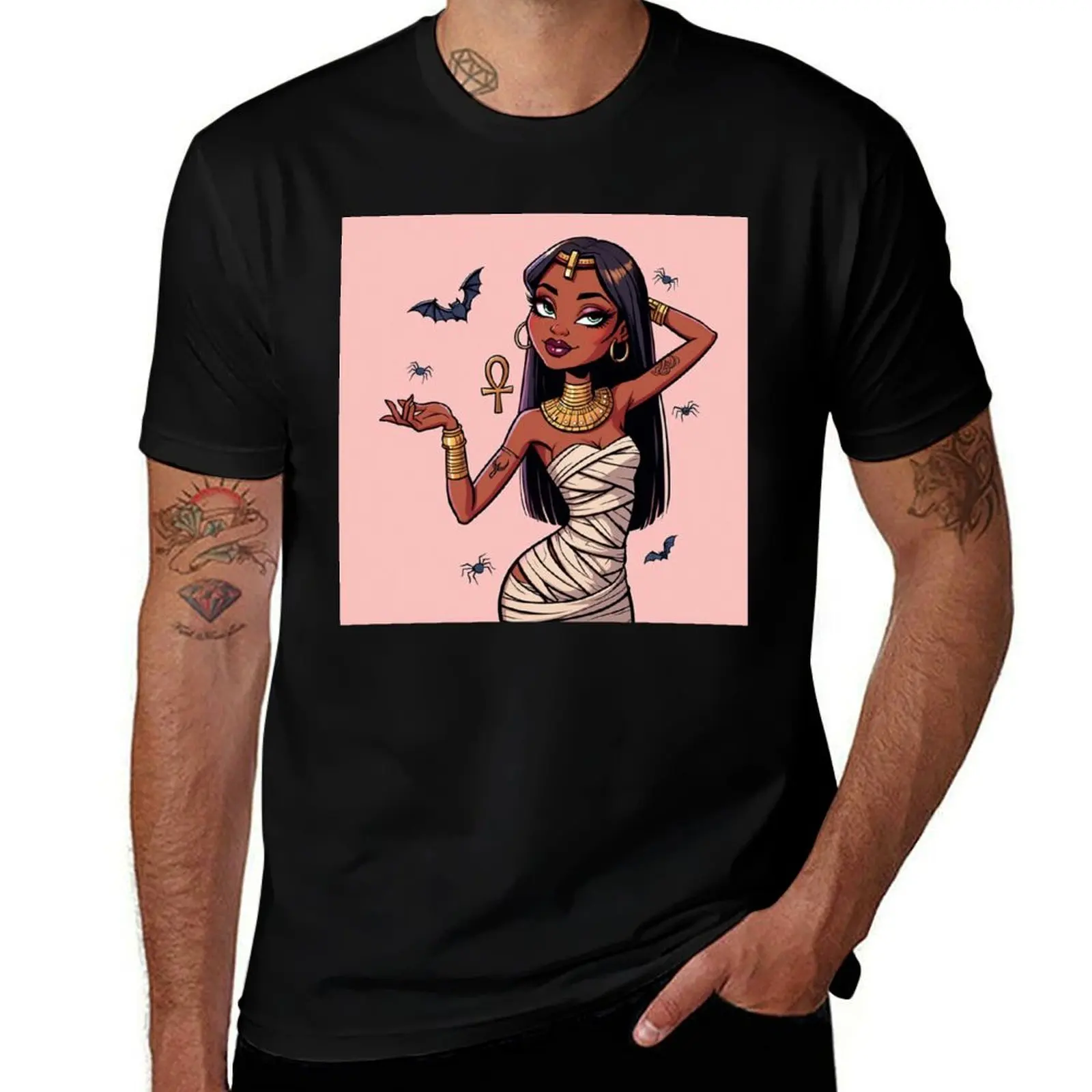 

Mummy Girl Ancient Egyptian Queen Halloween design T-Shirt tees essential t shirt summer clothes vintage graphic tee men tshirt