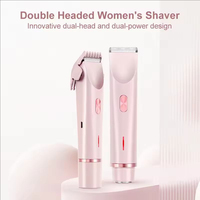 2in1 Dual Head Hair Trimmer Women Electric Razors Rechargeable Wet Dry Painless Shaer Machine Hair Remoer For Body Private Areas