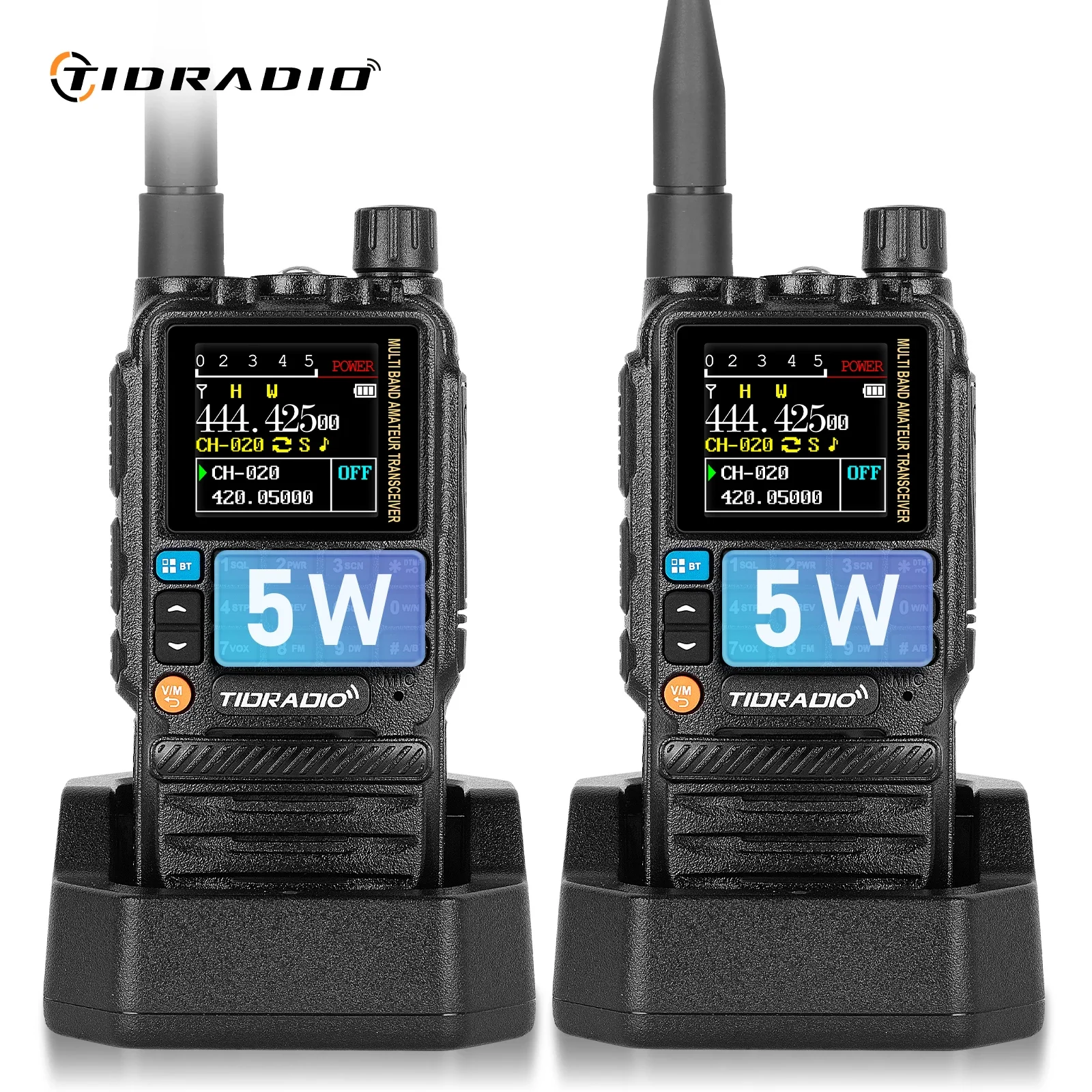 TIDRADIO H3 2PCS Professional Walkie Talkies Long Range Wireless Programming Air Band Tow Way Ham Radio Wireless Set GMRS