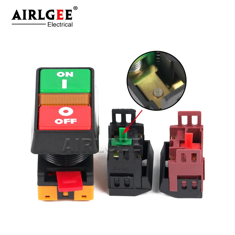 APBB-22/AS-22/PPBB-30 22mm/25mm/30mmON/Off Start Stop Double Push Button Switch Self-reset/Momentary Light Switch 10A/ AC600V image 4