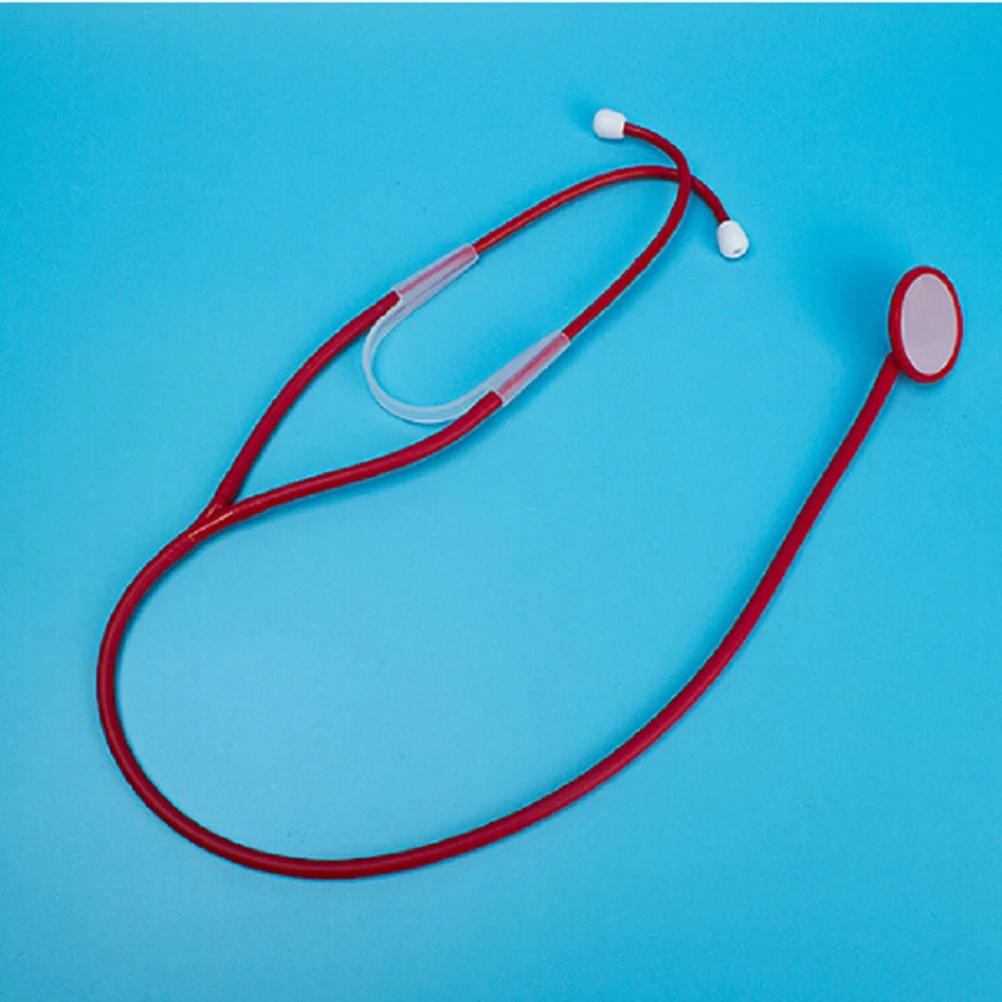 مجموعة ألعاب سماعة الطبيب البلاستيكية الطبية مجموعة أدوات الطبيب المحمولة محاكاة الدعائم الحفلات الحمراء
