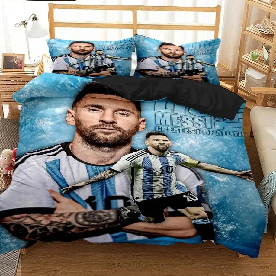 Messi Football Superstar Bedding set 3D Printed fc barcelona duvet cover Bedding Set Soft King Full Size Bedding Set For Boy