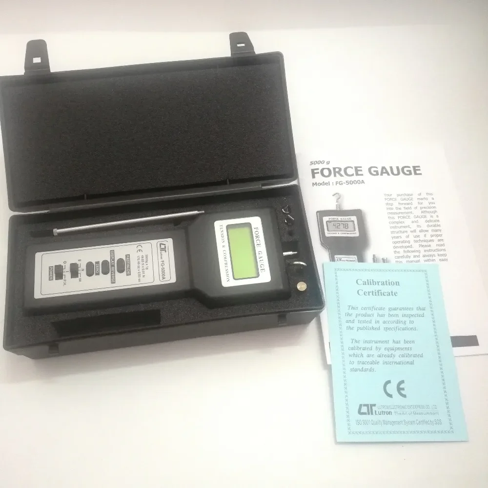 FG-5000A 5000g Digital Force Gauge with Adapters   (TENSION & COMPRESSION)