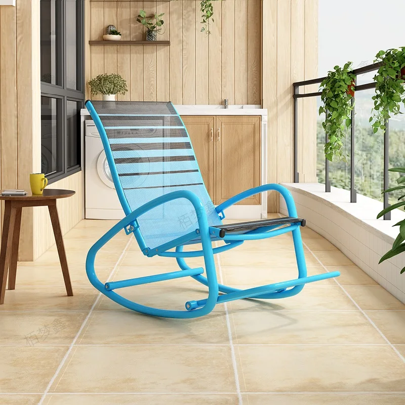 Casual Rocking Chair Balcony Recliner Outdoor Summer Cooling Chair Rattan Chair Lazy Snap Chair Leisure Chair