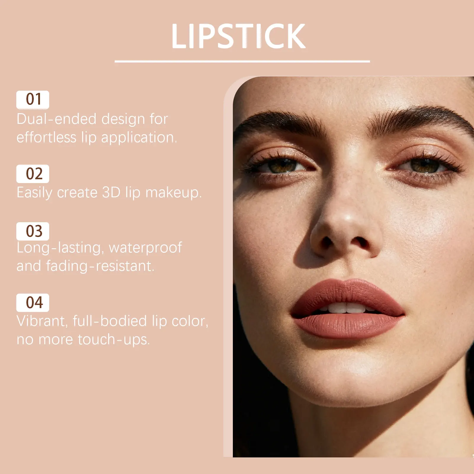 4-Farben-Lippenstift-Set, Make-up, matt, Lippenstift, Lippentönung, langlebig, wasserdicht, antihaftbeschichtet, farbwechselnder Lipgloss