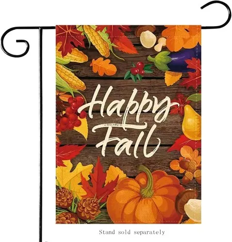 Fall Garden Flag Happy Fall Autumn Harvest Flag Double Side Pumpkin 12 x 18 inch TTP AAL HHM WZZ yyi