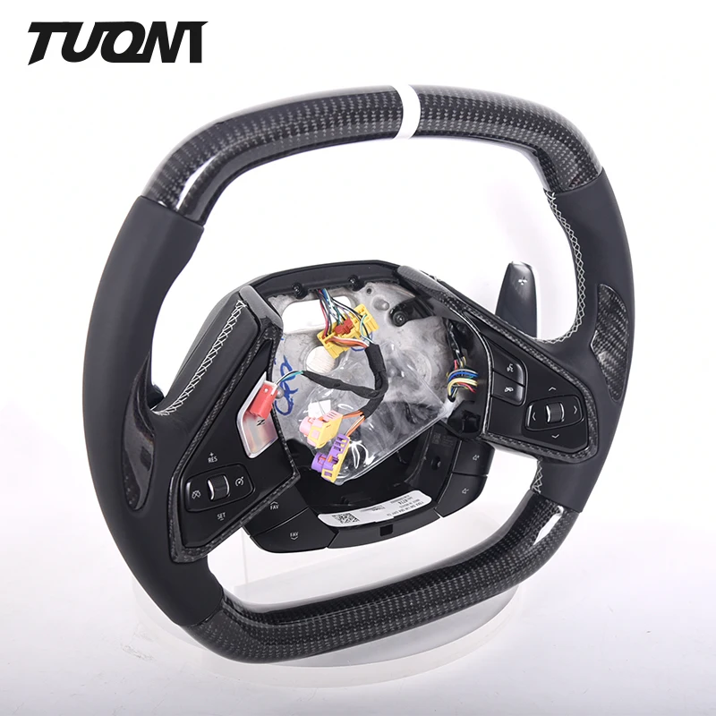 

For Chevrolet Camaro RS Cruze Corvette C5 C6 C7 C8 Optra Volt Aveo Silverado Cars Suede Leather Carbon Fiber Led Steering Wheel