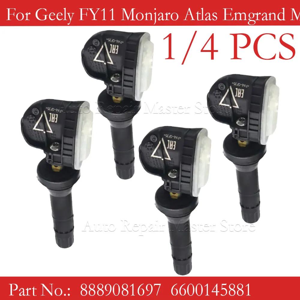 1/4PCS 8889081697 Car TPMS Tire Pressure Sensor For Geely FY11 Monjaro Atlas Emgrand Manjaro Geometry A C 433MHz 6600145881