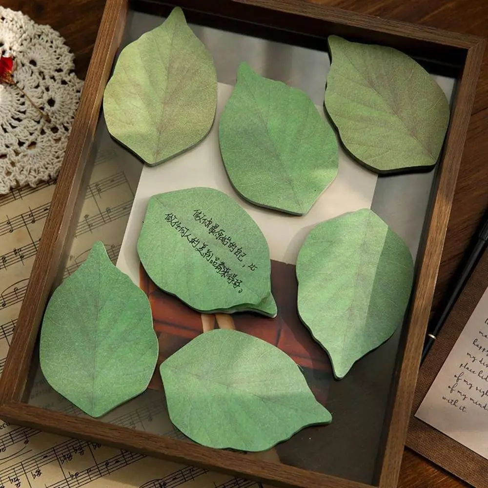 Self-กาว Sticky Notes Leaf Shape แบบพกพา MeMO Pad เขียนได้อย่างราบรื่น Memo Diary Planner ทํา Journaling Plan สติกเกอร์สํานักงาน