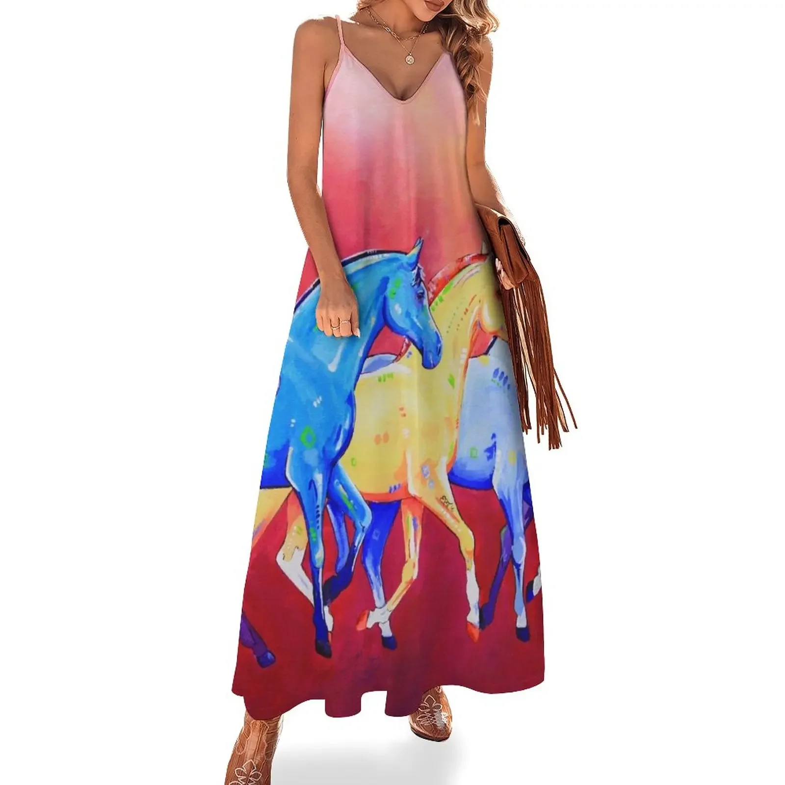 

Parade Horses Sleeveless Dress chic and elegant woman dress women's summer dresses 2025 Summer skirt