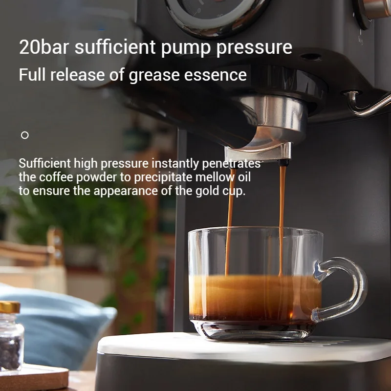 Cafetera italiana pequeña para casa, Espumador de leche de extracción inteligente automática visual, temperatura de presión de 20bar