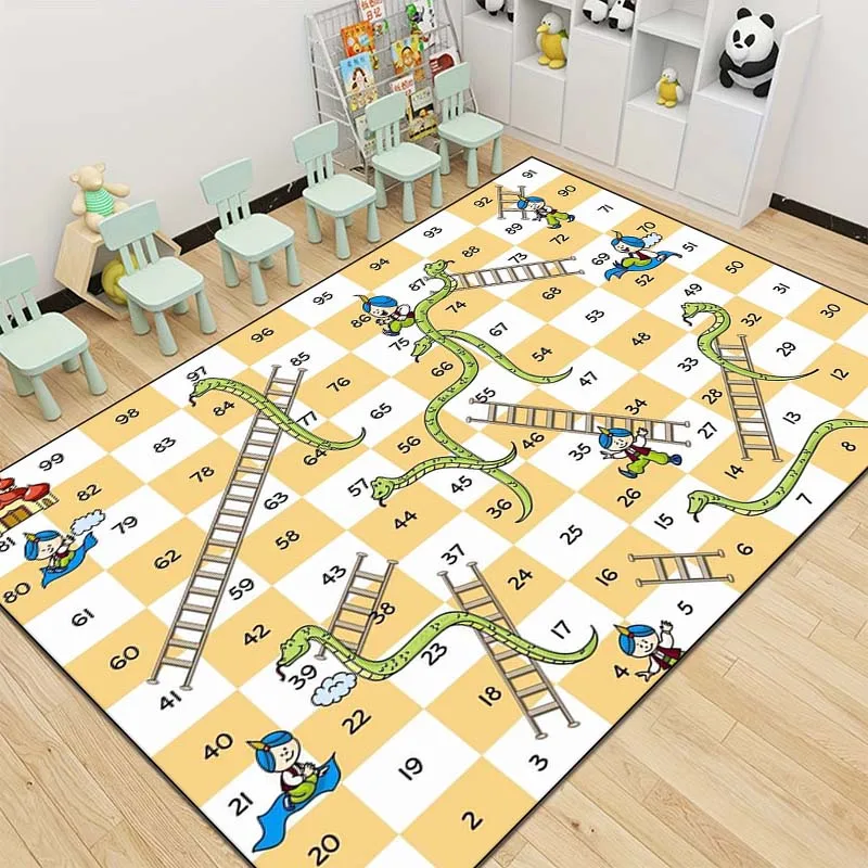 15 Size Snakes and Ladders Game Pattern Rug Carpets for Bedroom Living Room Mat Creative Door Mat Dressing Room Rugs Play Mats