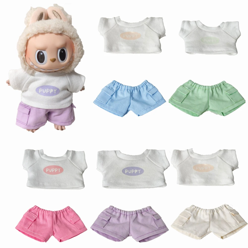 

Летняя футболка, шорты, теннисный кулон для Ropa Labubu V3 V1 V2, наряд, одежда для кукол