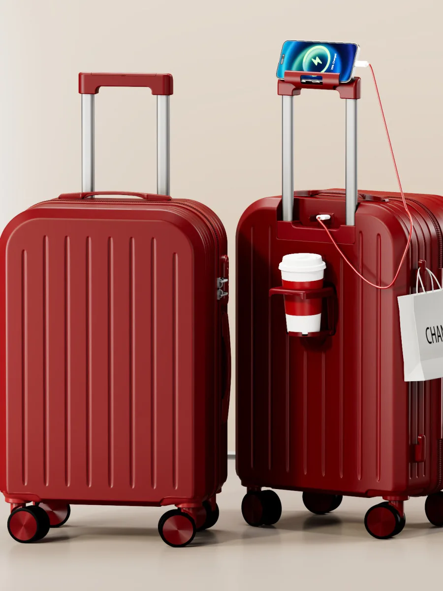 red-travel-suitcase-wedding-trunk-bridal-dowry-box-2026-password-lock-aluminum-alloy-handle-22-inch-travel-bag-with-rain-cover