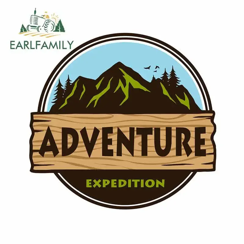 EARLFAMILY 13 cm x 12,7 cm Für Abenteuer, Bergexpedition, Camping, Logo, Persönlichkeit, kreative Autoaufkleber, Vinylmaterial, Aufkleber