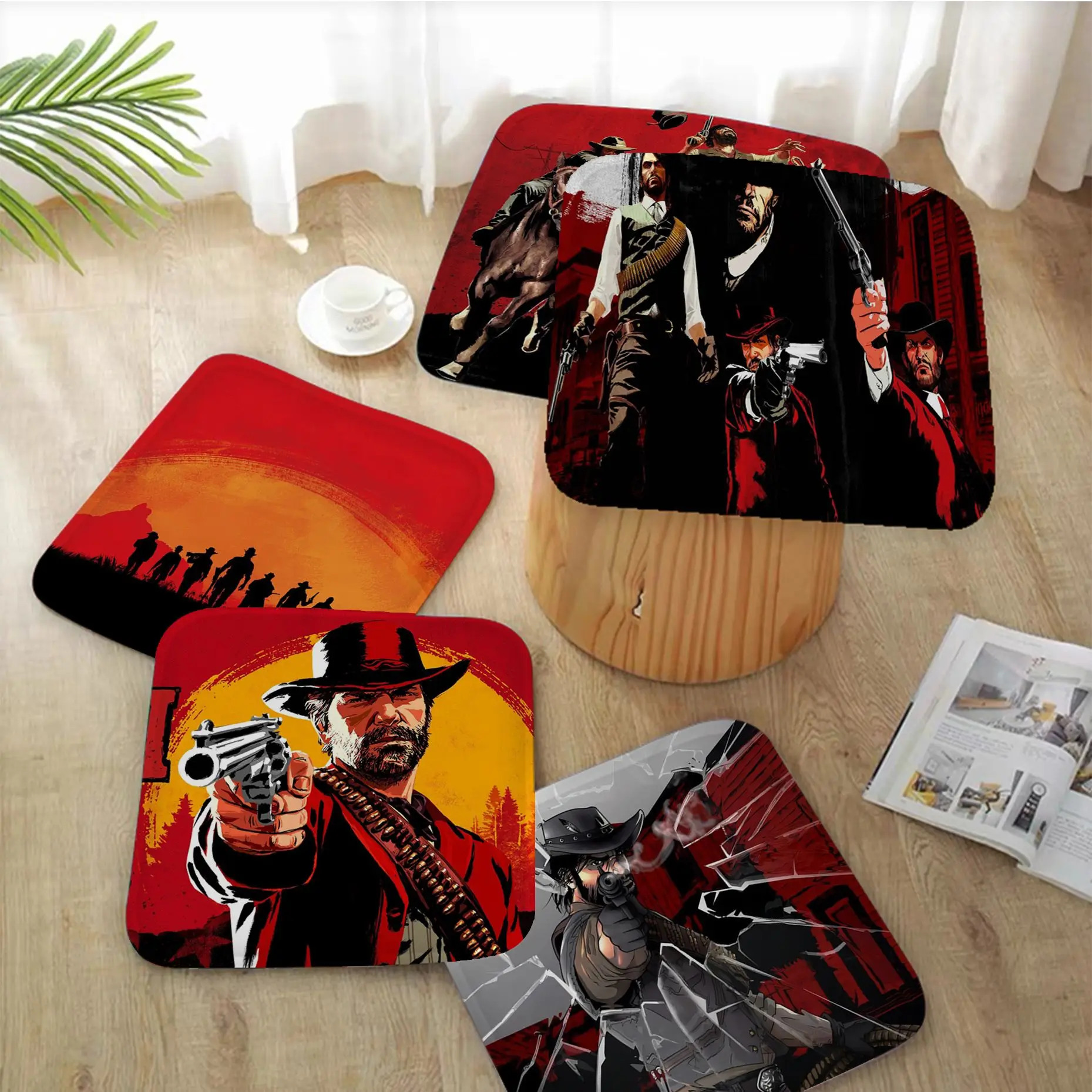 

Red Dead Redemption 2 Cushion Mat Tie Rope Dining Chair Cushion Circular Decoration Seat For Office Desk Cushions Home Decor