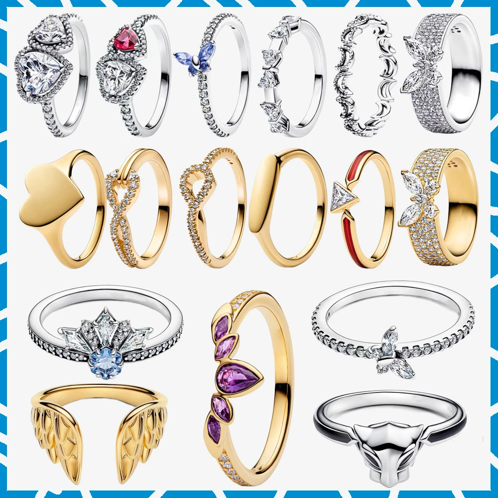 

Рождественская годовщина, стерлинговое серебро 925 пробы, драгоценный камень, кольца в форме сердца-бабочки для женщин, ювелирные изделия своими руками, свадьба, подарок, оригинал, пара