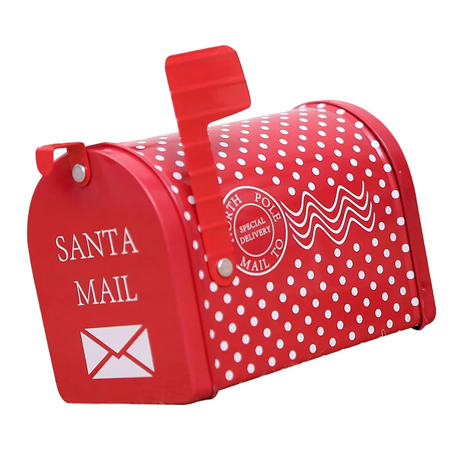 Christmas Mailbox Post Box New Year Mailbox Wraps Post Letter Box Iron , Polka Dot