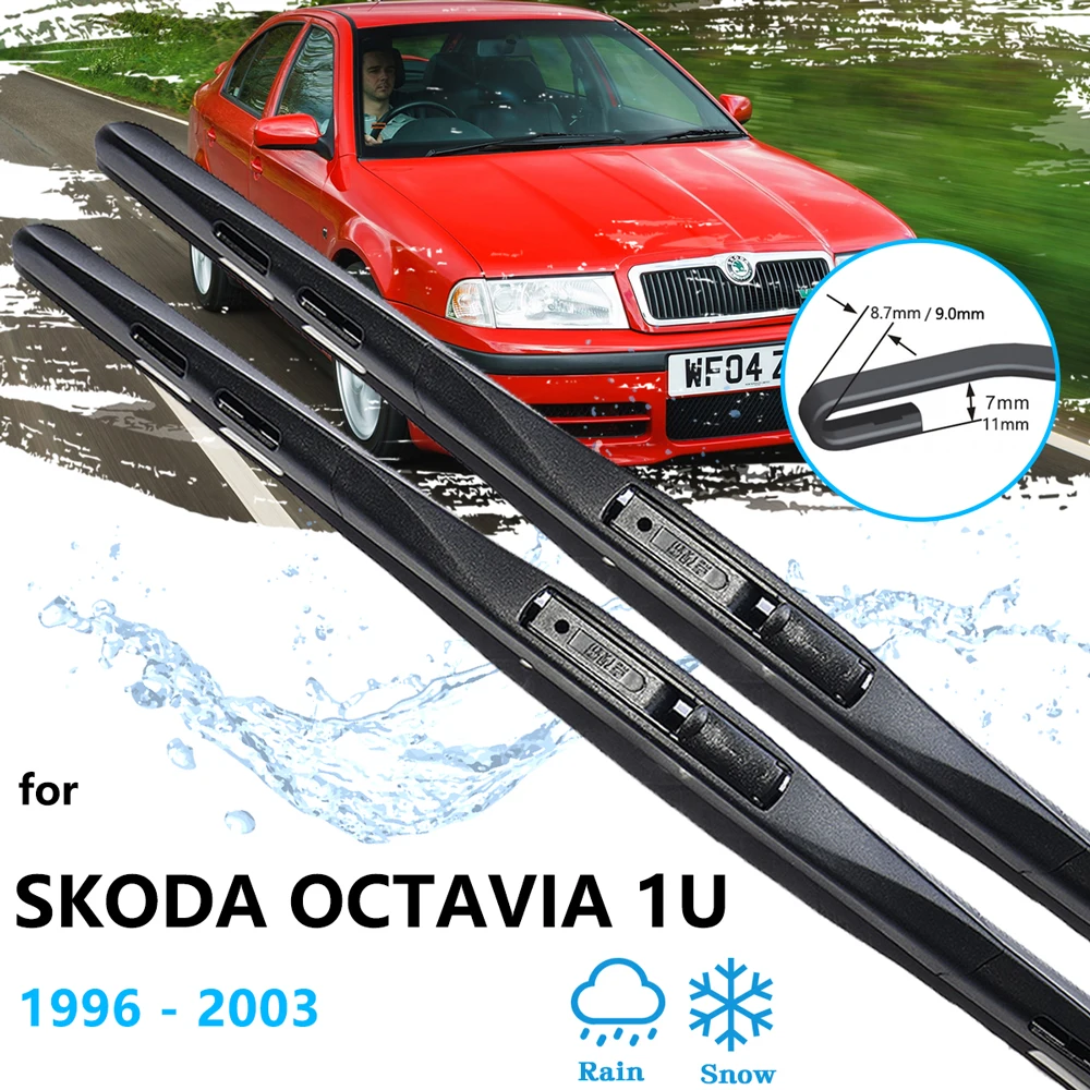 For Skoda Octavia Tour Tradition Drive 1U MK1 1996~2003 Frameless Front Rear Wiper Blade Kit Windshield Windscreen Replacement