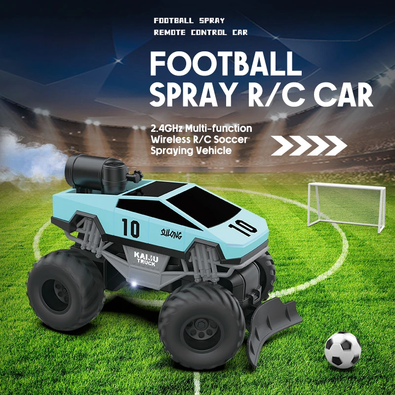 

1/24 5CH RC Car Push Football Remote Control Off Road Vehicle Soccer Toy Lights Spray Boys Wireless RC Toys Cars Party Goal Game