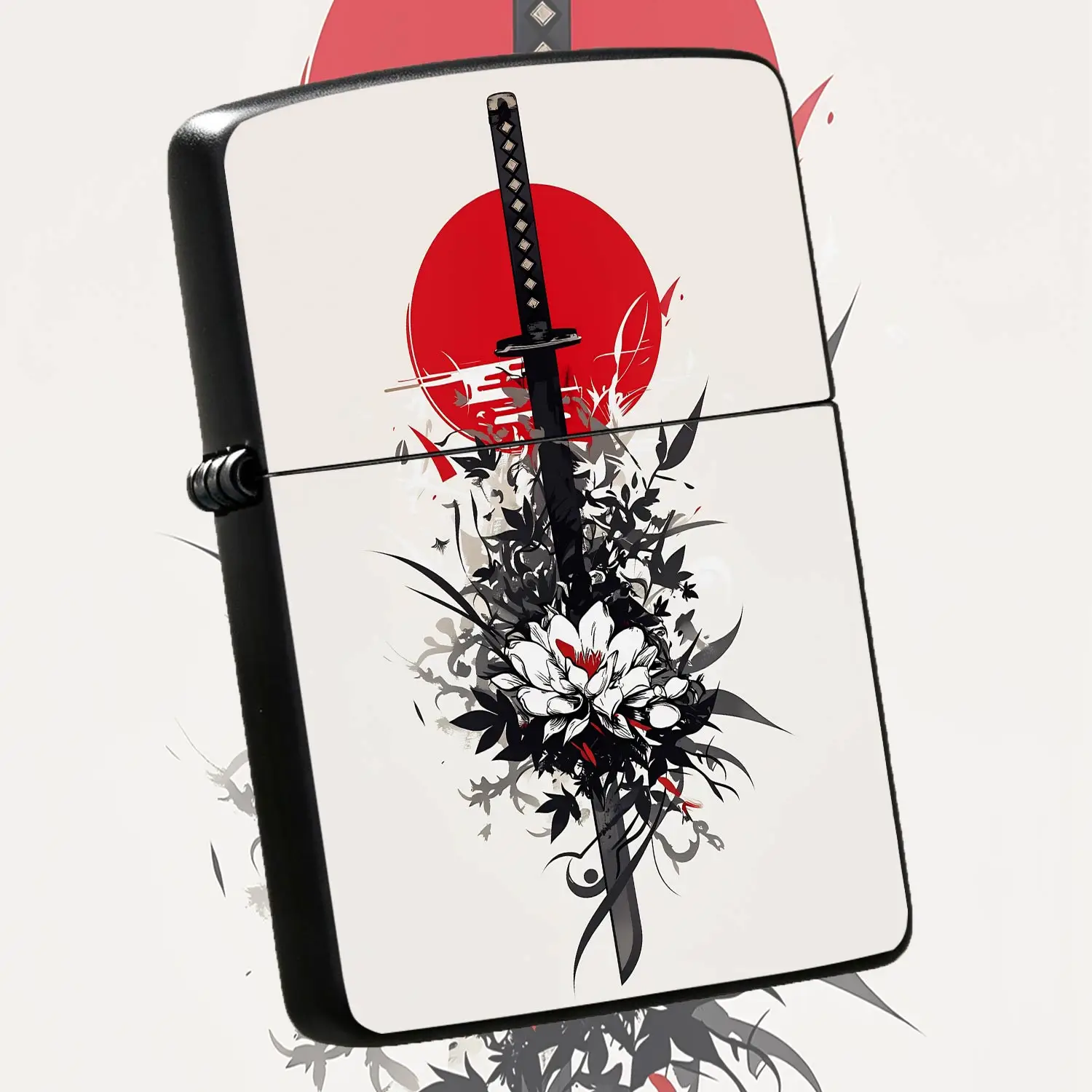 Japanese Style Samurai Sword Themed Lighter, Exquisite Ukiyo-E Art Pattern Design, Portable Stylish Ignition Tool, Perfect For Daily Use Outdoor Activities Gifting Collection, Fits All Scenarios With Unique Aesthetic De A Humorous And Inter