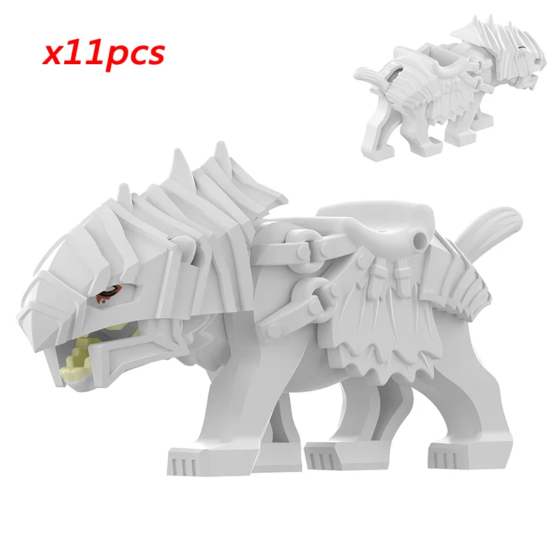 Mittelalterlicher Ork-Krieger, LOTR Große Figur, Uruk-Kriegschariot, Bausteine, 3 Stile, Spielzeug, Geschenk für Sammler