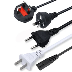 American European Australia 2 Pin Prong US EU AU UK to C7 C8 Extension Cable LED Light Power Cord Laptop Power Cable 1.5M 0.6M