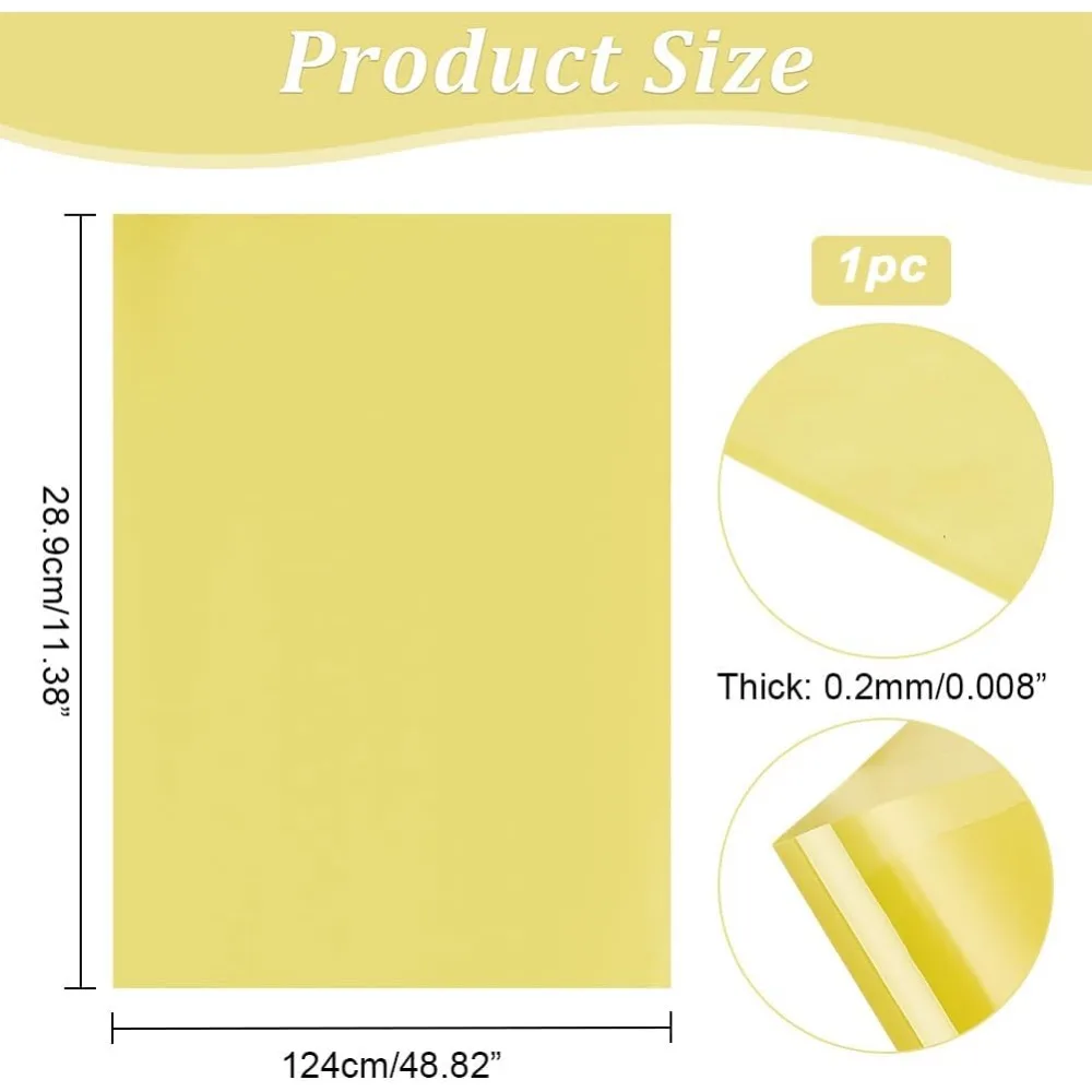Transparent TPU Soft Waterproof Fabric for Raincoat Bag Translucent Table Cloth Making Gold 289x1240x0.2mm