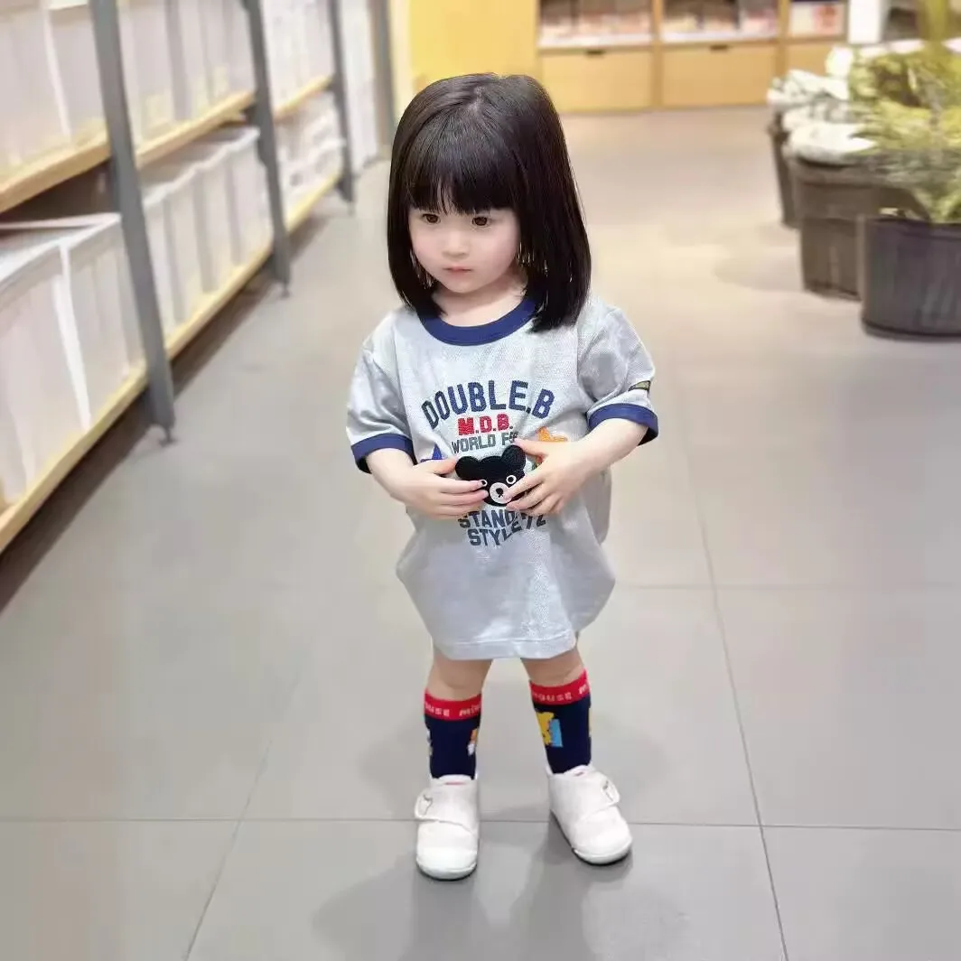 

2025 High Quality Boys Short Sleeve T-shirt Artisan Crafted Embroidered Tee Summer Breathable Cotton Girls Tops Kids Clothes