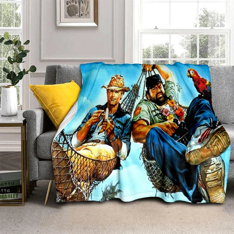 Cute Bud Spencer Terence Hill Super Soft Throws Blanket,Warm Cozy Blanket for Bed,Couch,Sofa,Bedroom,Living Room,Travel,Camping