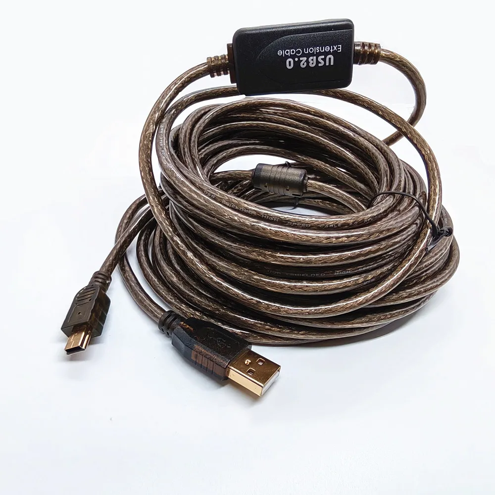 Super Long 5M 10M 15M 20M USB2.0 to Mini USB Charging Extension Cable for Canon Nikon Sony SLR Camera Online Shooting Data Cable