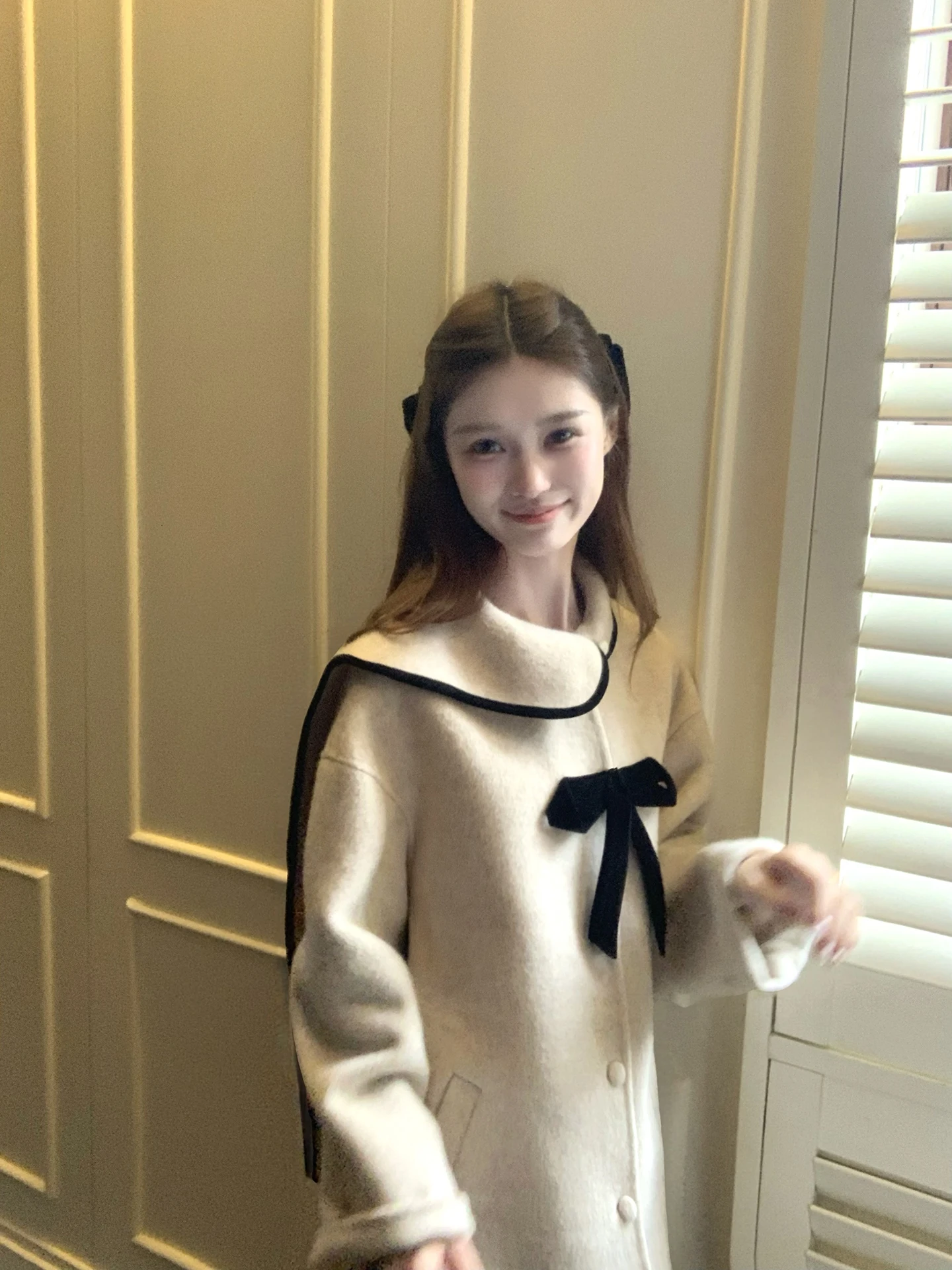 

Двусторонний шерстяной шарф Peacola, одностороннее шерстяное пальто Long Sve, женская зимняя верхняя одежда прямого кроя, для поездок на работу