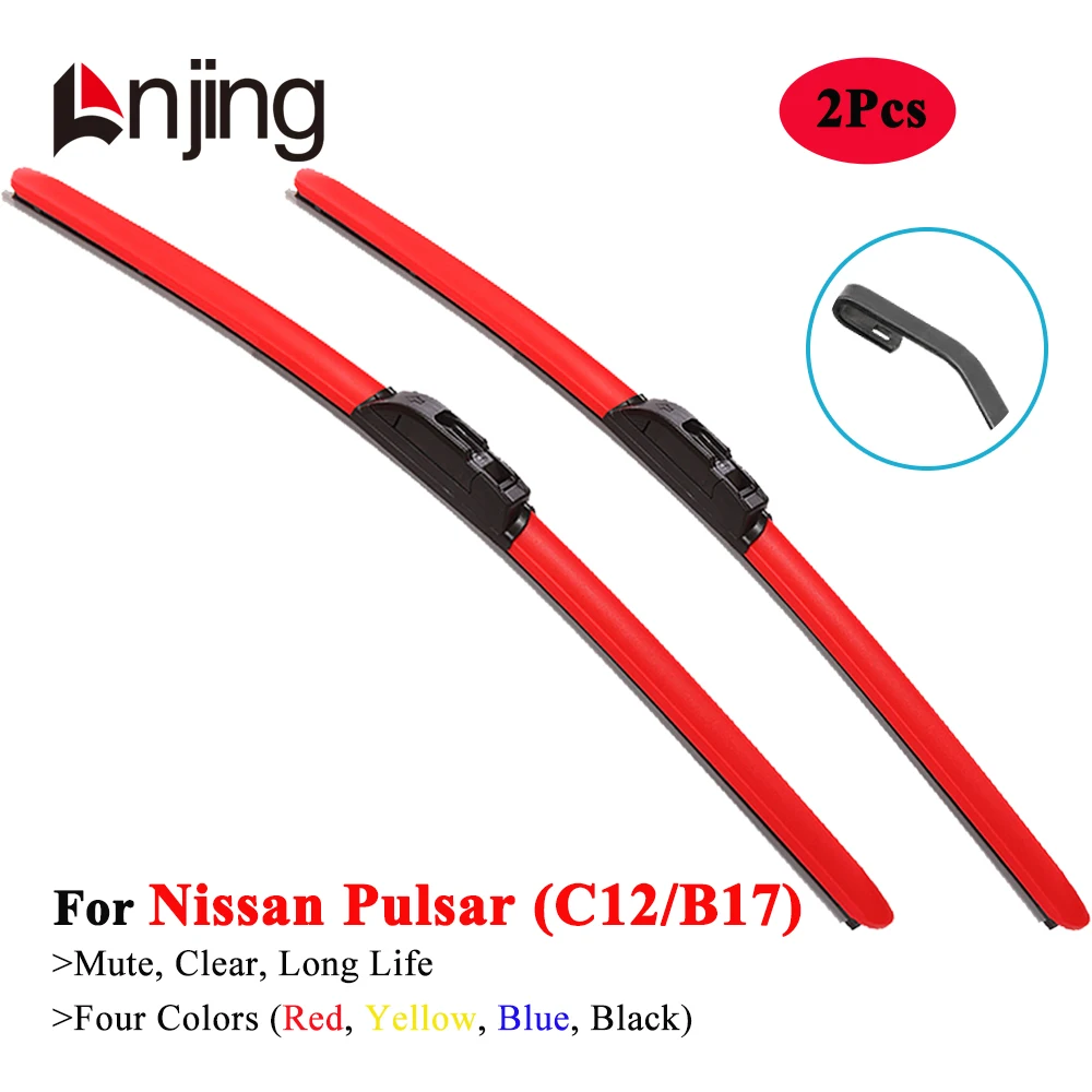 

LNJING Colorful Wiper Blade For Nissan Pulsar B17 C12 2012 2013 2014 2015 2016 2017 2018 2019 2020 2021 Car Exterior Accessories