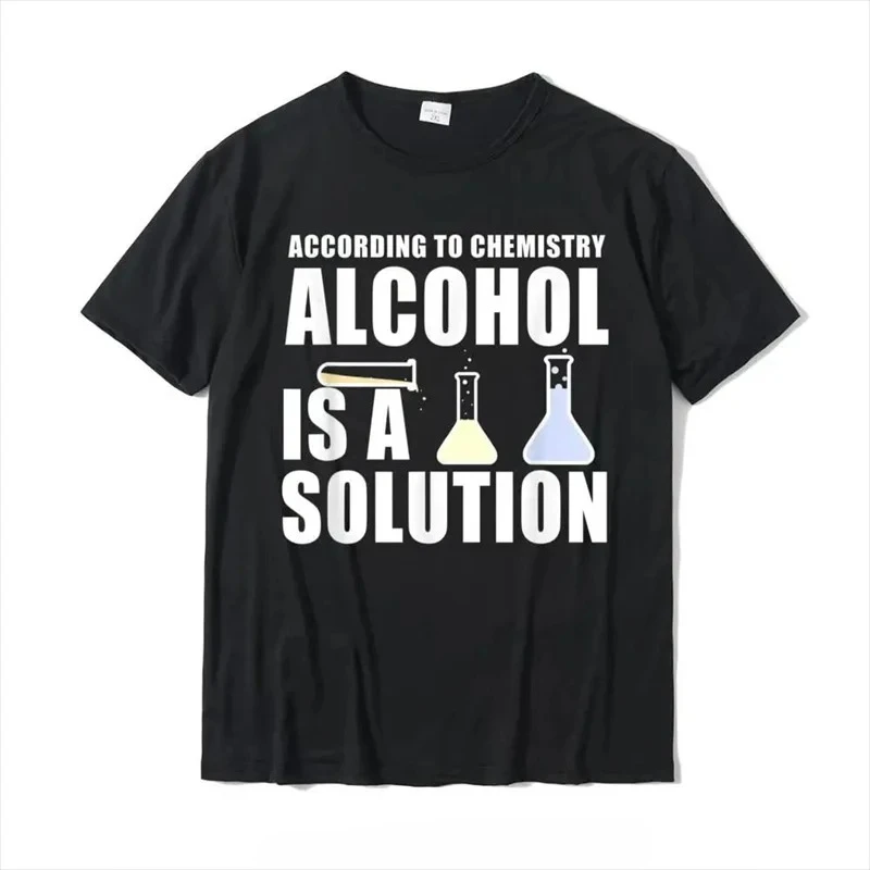 Camiseta divertida con estampado de química Geek Science Alcohol Solution, camiseta informal para mujer, camisetas gráficas estampadas a la moda, ropa de calle, Top Y2K