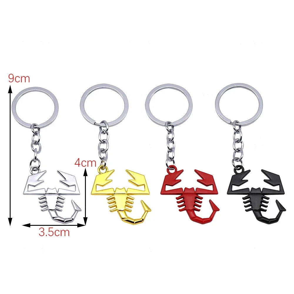 Metal Scorpion Logo Car Keychain For Fiat 124 131 Aegea Doblo Panda Uno Auto Key Holder Keyring Decoration