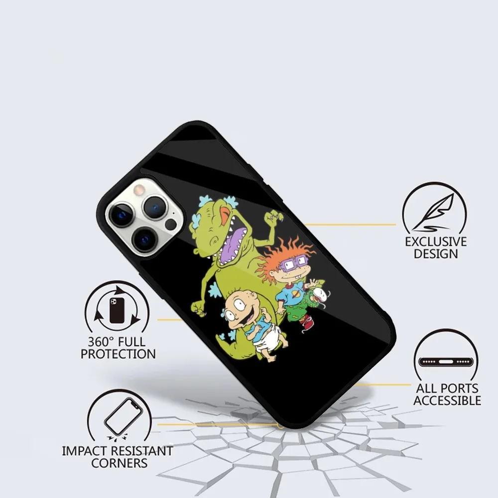 Funda de teléfono de dibujos animados Rugrat Chuckie Angelica para iPhone 15,14,13,12,11,Plus,Pro,Max Mini Magsafe carga inalámbrica magnética