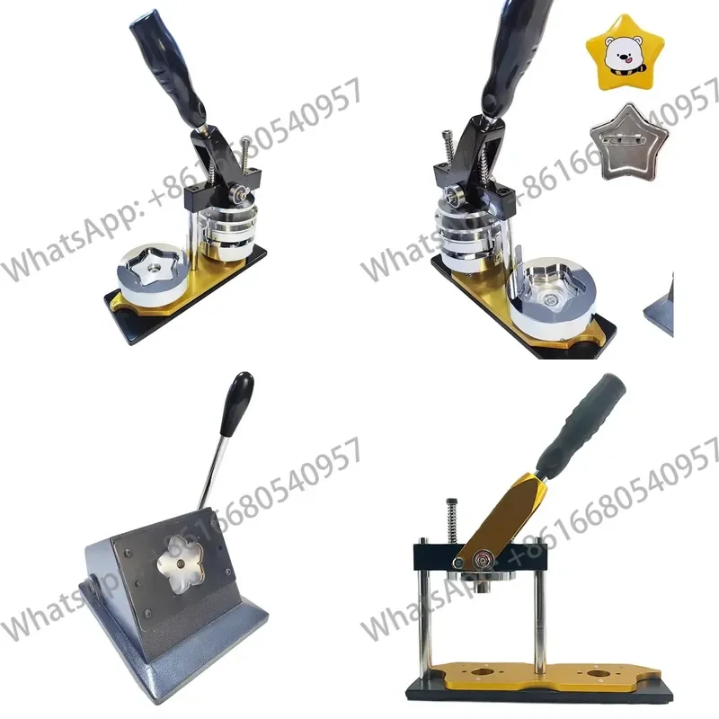 50*50MM Star Shape Manual Pin Button Making Machines Kit Paper Cutter and Pin Consumables Photo Magnet Machine