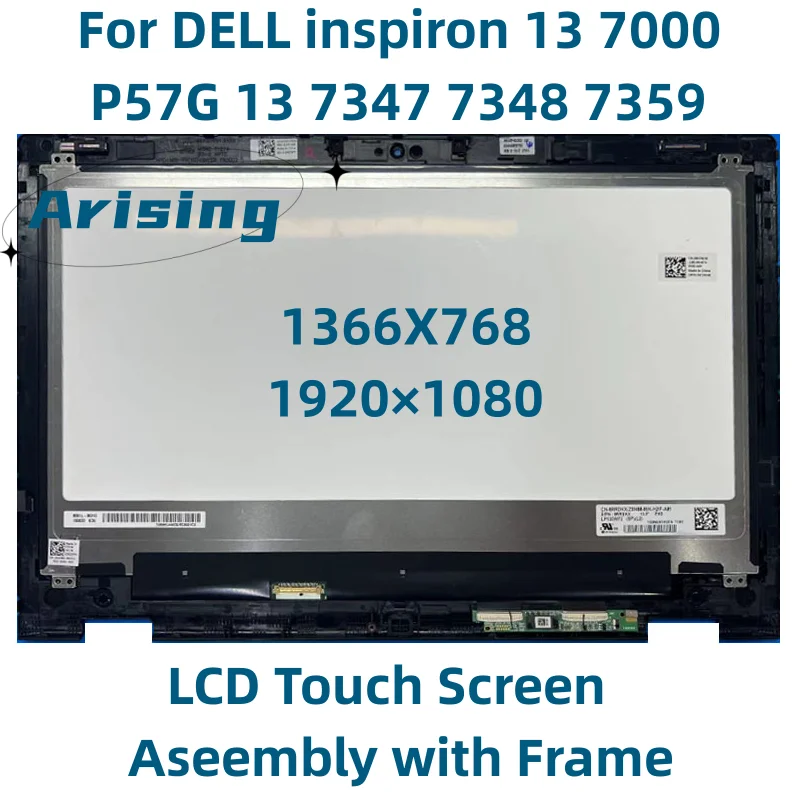 

13.3'' For Dell Inspiron 13 7000 Series 7347 7348 7359 7352 7353 P57G P57G001 LCD Screen Touch Digitizer Assembly With Frame FHD