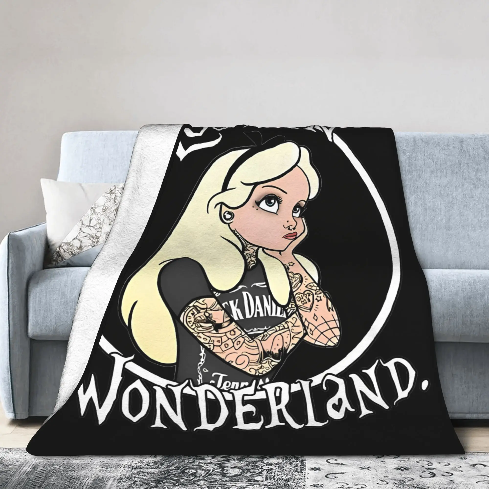 

Одеяла «Алиса в стране чудес» в стиле панк, готики, плюшевое потрясающее дышащее одеяло для покрывала, весна/осень, офис