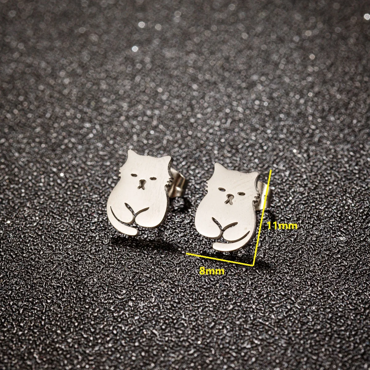 Cute Animal Cat Stud Earrings for Women