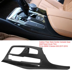 Carbon Fiber Style ABS Plastic Car Center Console Gear Shift Panel Cover Trim for BMW 5 Series G30 2017-2018 Car Sticker